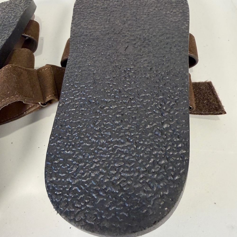 Brown Suede Slide Sandals - Picture 8 of 9